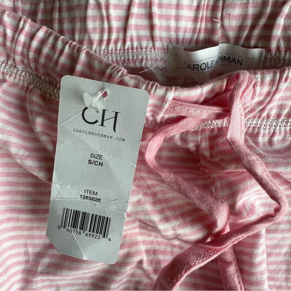 Pink and White Striped Pajama Shorts | Carol Hochman | NWT (Small) - Picture 3 of 5